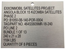 Stainless Steel Laser Engraved Labels, Signs & Plates